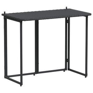 vidaXL fekete polyrattan &ouml;sszecsukhat&oacute; kerti asztal 90x51x75 cm