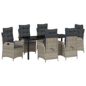 vidaXL Kert &eacute;tkező szett p&aacute;rn&aacute;val 7 pcs Vil&aacute;gossz&uuml;rke polirattan