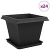vidaXL N&ouml;v&eacute;nycser&eacute;p 24 pcs Fekete 43 x 43 x 33,5 cm Műanyag