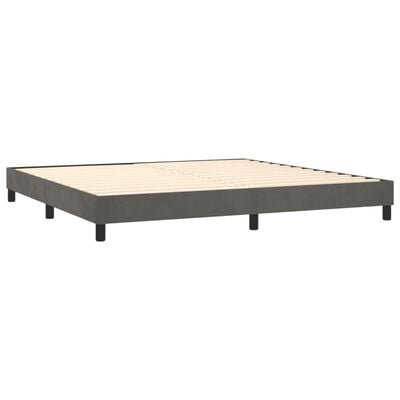vidaXL sötétszürke bársony rugós ágy matraccal 200x200 cm