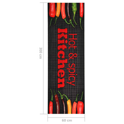 vidaXL "Hot & Spicy" mintájú mosható konyhaszőnyeg 60 x 300 cm