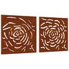 vidaXL 2 db r&oacute;zsamint&aacute;s corten ac&eacute;l kerti fald&iacute;sz 55 x 55 cm
