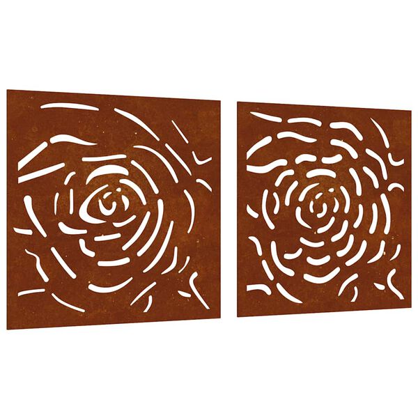 vidaXL 2 db r&oacute;zsamint&aacute;s corten ac&eacute;l kerti fald&iacute;sz 55 x 55 cm