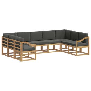 vidaXL K&uuml;lt&eacute;ri kanap&eacute; szett 9 db Feh&eacute;r &eacute;s Antracitsz&uuml;rke