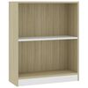 vidaXL feh&eacute;r &eacute;s sonoma t&ouml;lgy sz&iacute;nű szerelt fa k&ouml;nyvespolc 60x24x76 cm