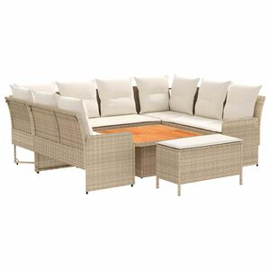 vidaXL B&uacute;tor szettek 7 db Beige &eacute;s kr&eacute;m PE Rattan