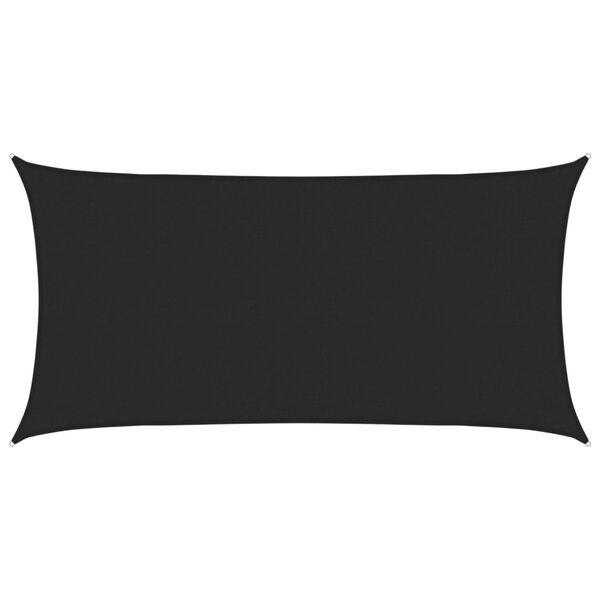 vidaXL fekete HDPE napvitorla 160 g/m² 3 x 6 m