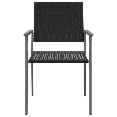 vidaXL 4 db fekete polyrattan kerti szék párnával 54x62,5x89 cm