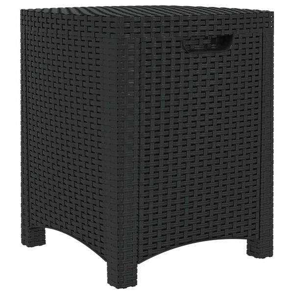 vidaXL grafitszürke PP rattan kerti tárolóláda 39 x 39 x 46 cm
