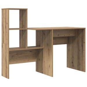 vidaXL Asztal Artisan t&ouml;lgy Szerelt Fa 131,5 x 50 x 106,5 cm
