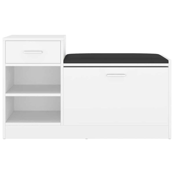 vidaXL feh&eacute;r szerelt fa cipőt&aacute;rol&oacute; pad 94,5 x 31 x 57 cm