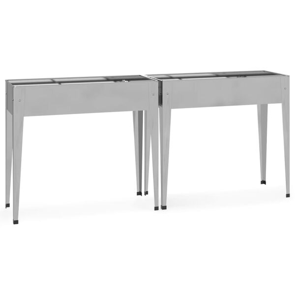 vidaXL 2 db horganyzott acél kerti ültetőláda