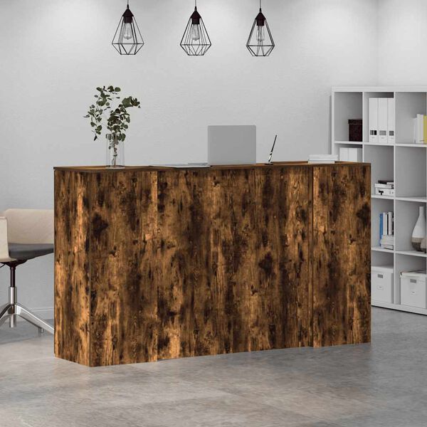 vidaXL recepciós pult füstös tölgy 180x50x103,5 cm szerelt fa