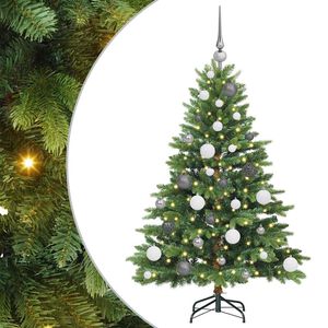 vidaXL Mű kar&aacute;csonyfa 150 LED-del &aacute;llv&aacute;nnyal Z&ouml;ld 120 cm PE &eacute;s PVC