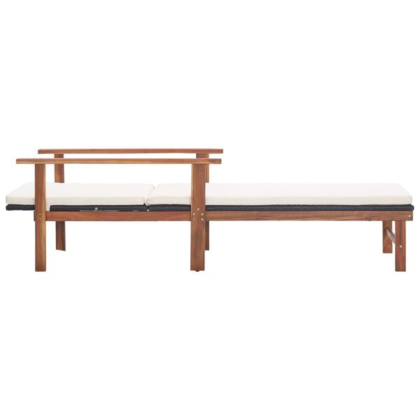 vidaXL fekete polyrattan &eacute;s t&ouml;m&ouml;r ak&aacute;cfa napoz&oacute;&aacute;gy p&aacute;rn&aacute;val