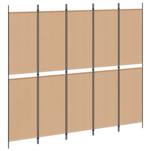 vidaXL 5-panelos szoba lev&aacute;laszt&oacute; B&eacute;zs 250 x 220 cm Sz&ouml;vet