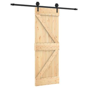 vidaXL Cs&uacute;sz&oacute; ajt&oacute; Term&eacute;szetes &eacute;s Fekete 70 x 210 cm Szil&aacute;rd Fenyőfa