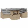 vidaXL Kerti Kanap&eacute; Szett p&aacute;rn&aacute;val 6 pcs Beige &eacute;s Vil&aacute;gossz&uuml;rke