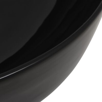 vidaXL kerek, fekete kerámia mosdókagyló 41,5 x 13,5 cm
