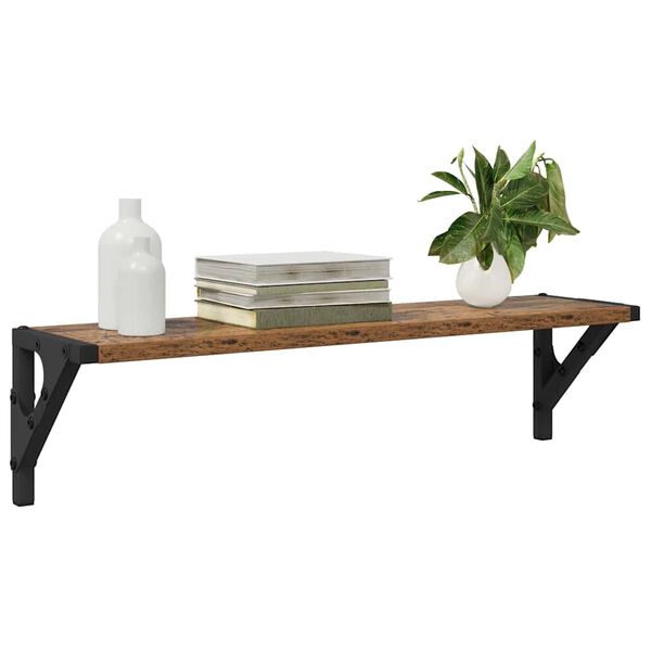 vidaXL Falpolcok polcokkal 2 pcs &Ouml;reg fa 60 x 15 x 15,5 cm Faanyag