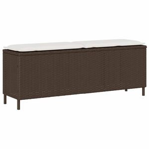 vidaXL barna polyrattan kerti pad p&aacute;rn&aacute;val 110x30x40,5 cm