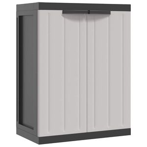 vidaXL sz&uuml;rke &eacute;s fekete PP k&uuml;lt&eacute;ri t&aacute;rol&oacute;szekr&eacute;ny 65 x 37 x 85 cm