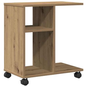 vidaXL Oldalasztal k&eacute;zműves t&ouml;lgy 50 x 30 x 55 cm Szerelt Fa