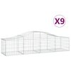vidaXL 9 db &iacute;ves horganyzott vas gabion kos&aacute;r 200x50x40/60 cm