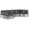 vidaXL 6 r&eacute;szes antracitsz&uuml;rke polyrattan kerti &uuml;lőgarnit&uacute;ra p&aacute;rn&aacute;kkal