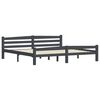vidaXL sötétszürke tömör fenyőfa ágykeret matrac nélkül 200 x 200 cm
