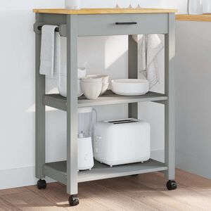 vidaXL MONZA t&ouml;m&ouml;r fenyőfa konyhai kocsi 60 x 40 x 88,5 cm