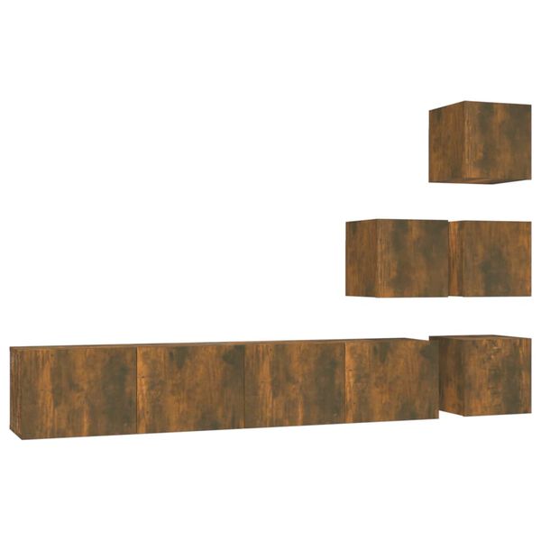 vidaXL f&uuml;st&ouml;s t&ouml;lgy sz&iacute;nű falra szerelhető szerelt fa TV-szekr&eacute;ny