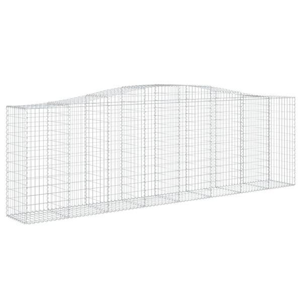 vidaXL 4 db íves horganyzott vas gabion kosár 400x50x120/140 cm