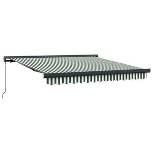 vidaXL Beh&uacute;zhat&oacute; napellenző Z&ouml;ld &eacute;s Feh&eacute;r 300 x 250 cm