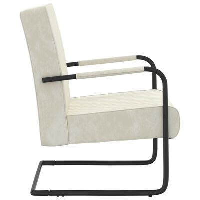 vidaXL krémfehér bársony szánkótalpas szék