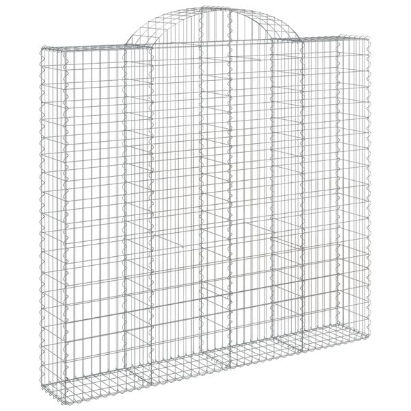 vidaXL 6 db íves horganyzott vas gabion kosár 200x50x180/200 cm