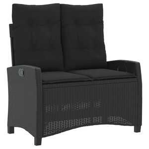 vidaXL fekete polyrattan d&ouml;nthető kerti pad p&aacute;rn&aacute;val