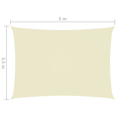 vidaXL krémszínű téglalap alakú oxford-szövet napvitorla 3,5 x 5 m