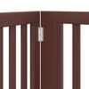 vidaXL barna ny&aacute;rfa 4 paneles &ouml;sszecsukhat&oacute; kutyakapu ajt&oacute;val 320 cm