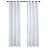 vidaXL 2 db t&ouml;rtfeh&eacute;r s&ouml;t&eacute;t&iacute;tőf&uuml;gg&ouml;ny f&eacute;mgyűrűkkel 140 x 225 cm