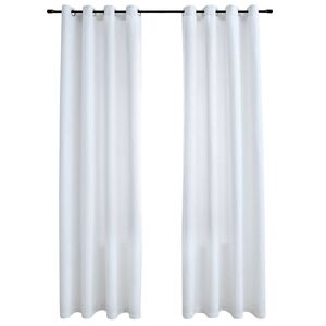 vidaXL 2 db t&ouml;rtfeh&eacute;r s&ouml;t&eacute;t&iacute;tőf&uuml;gg&ouml;ny f&eacute;mgyűrűkkel 140 x 225 cm