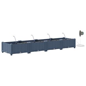 vidaXL Kerti cser&eacute;p 4 db Sz&uuml;rke 160 x 40 x 22 cm PP