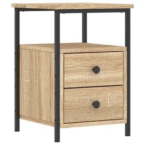vidaXL sonoma t&ouml;lgy sz&iacute;nű szerelt fa &eacute;jjeliszekr&eacute;ny 34x35,5x50 cm