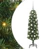 vidaXL Mű kar&aacute;csonyfa 150 LED-del Z&ouml;ld 120 cm PVC, ac&eacute;l &eacute;s műanyag
