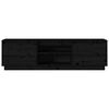 vidaXL fekete t&ouml;m&ouml;r fenyőfa TV-szekr&eacute;ny 140 x 35 x 40 cm