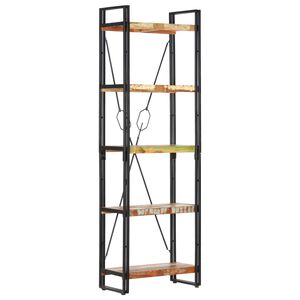 vidaXL 5 szintes t&ouml;m&ouml;r &uacute;jrahasznos&iacute;tott fa k&ouml;nyvespolc 60x30x180 cm