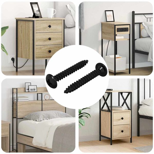 vidaXL F&uacute;r&oacute; Szegecsek 2 pcs Fekete M4 x 28 mm Ac&eacute;l