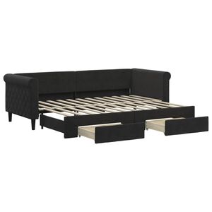 vidaXL fekete kih&uacute;zhat&oacute; b&aacute;rsony heverő fi&oacute;kkal 80 x 200 cm