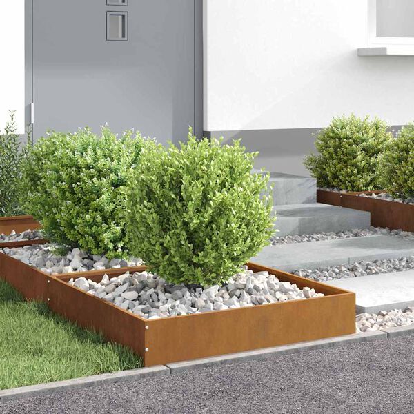 vidaXL Fűszeg&eacute;lyez&eacute;s 6 pcs Rozsd&aacute;s 60 x 60 x 13 cm Időj&aacute;r&aacute;s&aacute;ll&oacute; ac&eacute;l