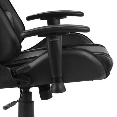 vidaXL fekete PVC forgó gamer szék